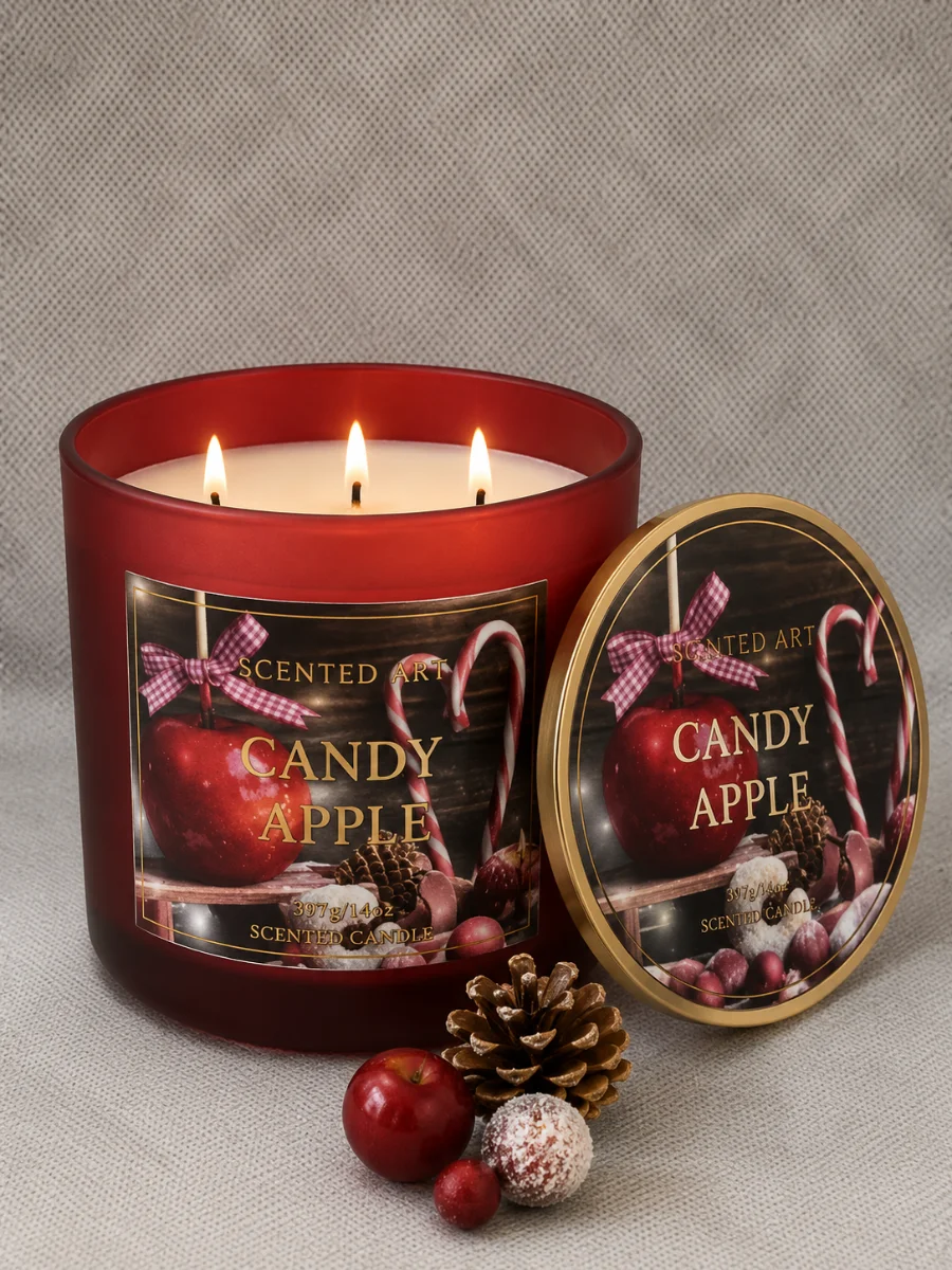-Candy Apple 3 þráða ilmkerti 14oz